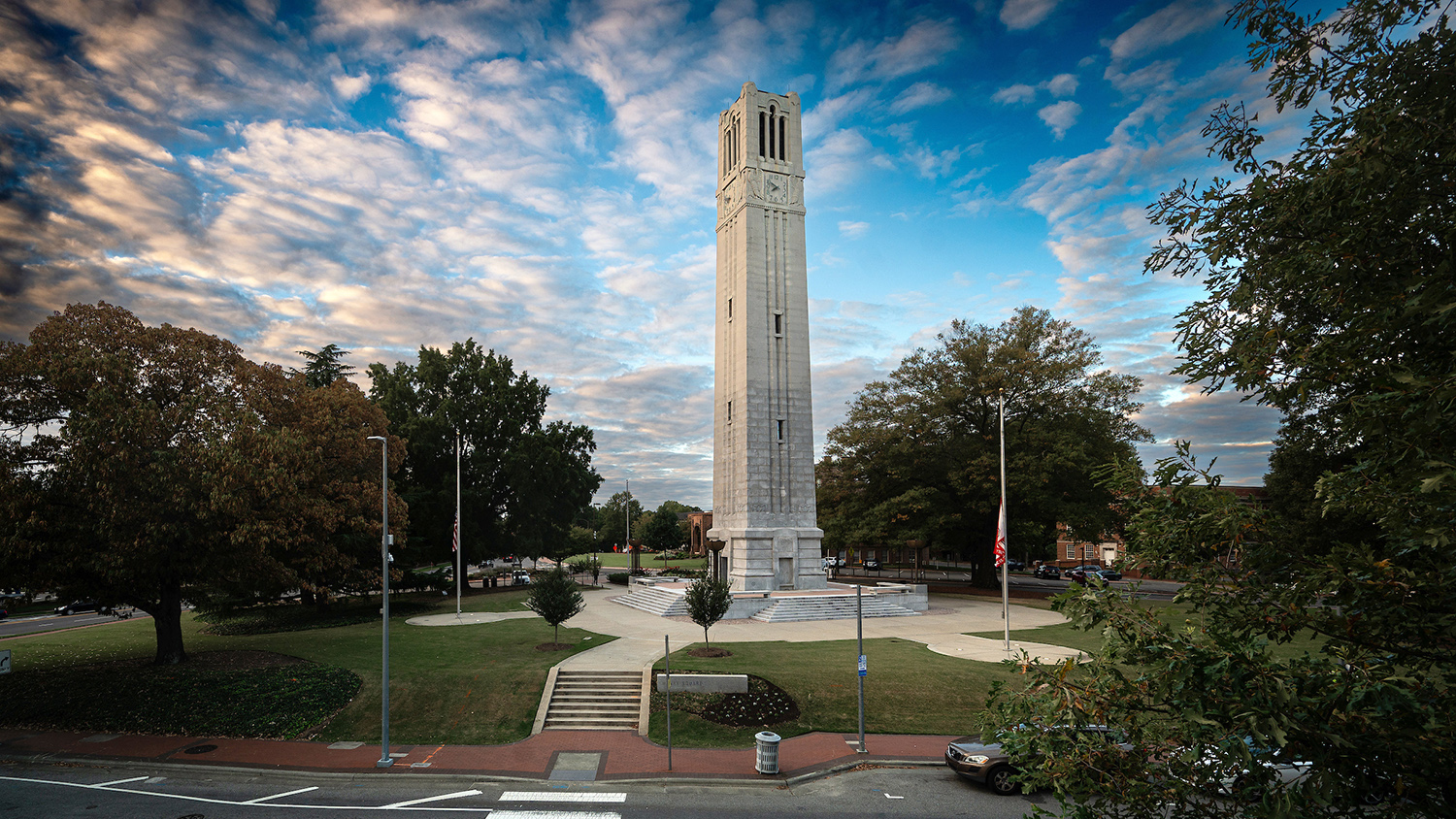 The NC State belltower on main campus. Photo by Marc Hall