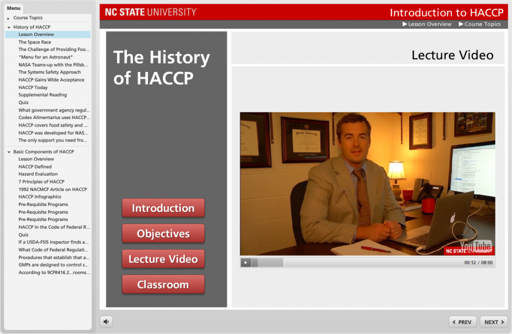 The History of HACCP: The History of HACCP video lecture slide