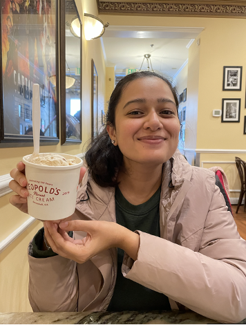 Shreeja eating icecream